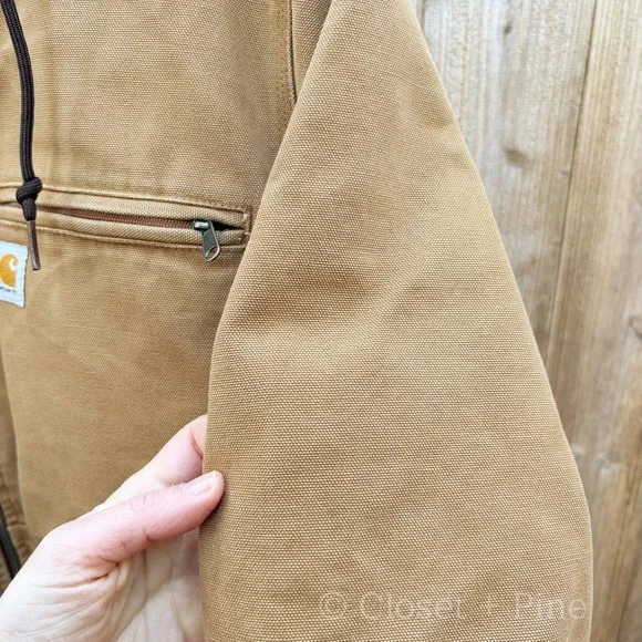 Carhartt Weathered‎ Wildwood Jacket Tan Size XXL Hooded Sherpa Lined - Picture 10 of 17